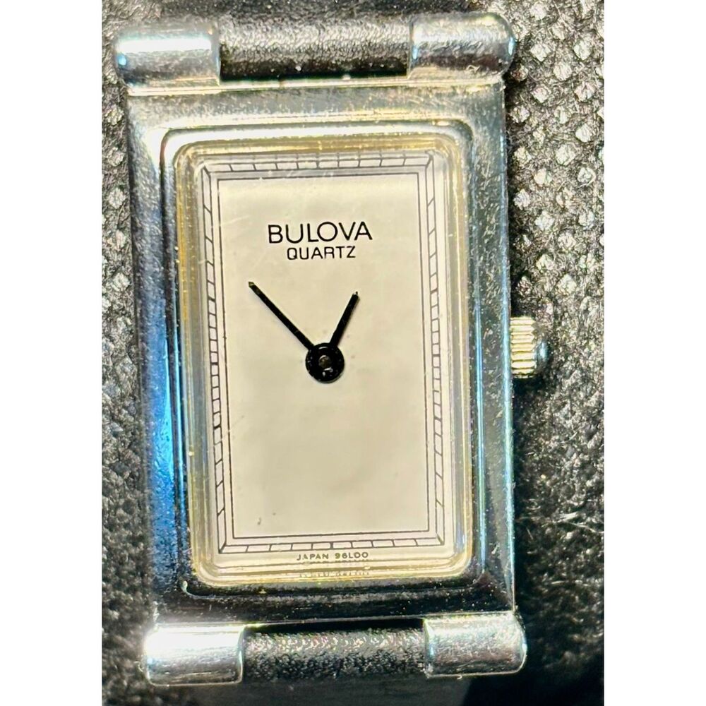 Vintage 1992 Bulova Quartz Rectangular "Tank" Watch - Fresh Battery!